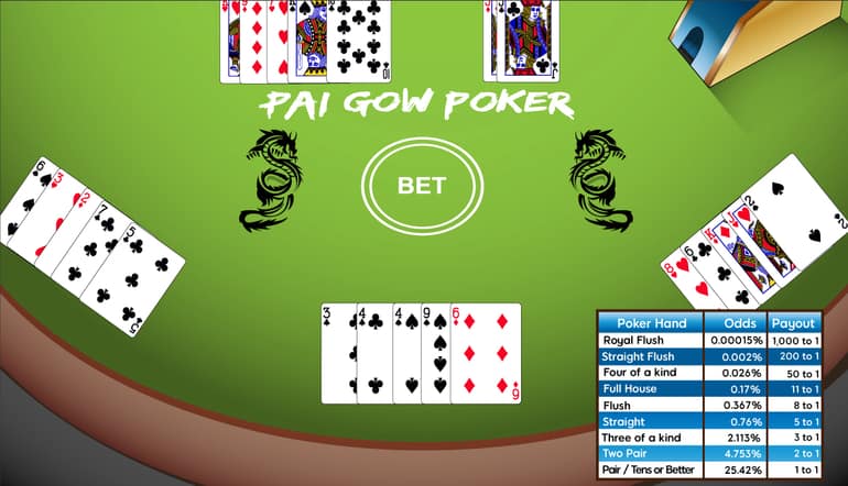 Play Pai Gow Poker Bonus online, free